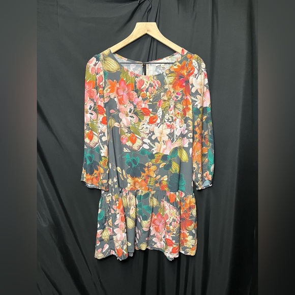 Meadow Rue from Anthropologie Multicolor Floral Drop Waist Dress - Picture 4 of 11